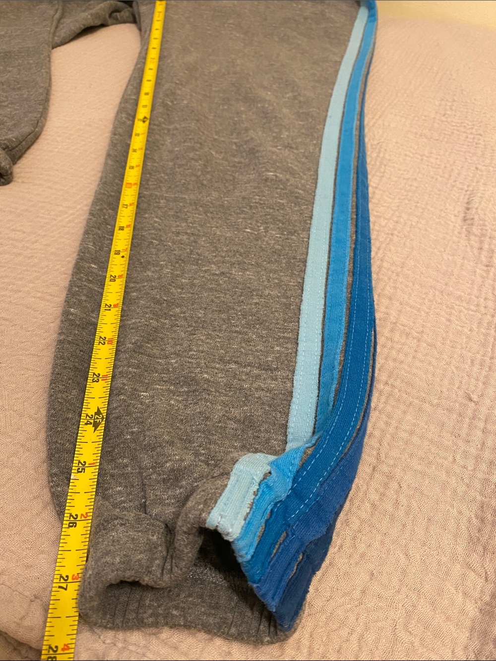 Aviator Nation Gray Joggers with Blue Side Stripe. Size S - Picture 9 of 10